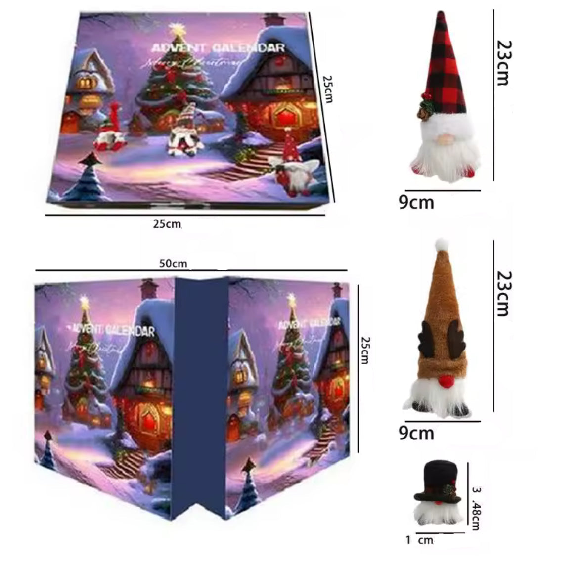 Wichtel Gnom Figuren Adventskalender