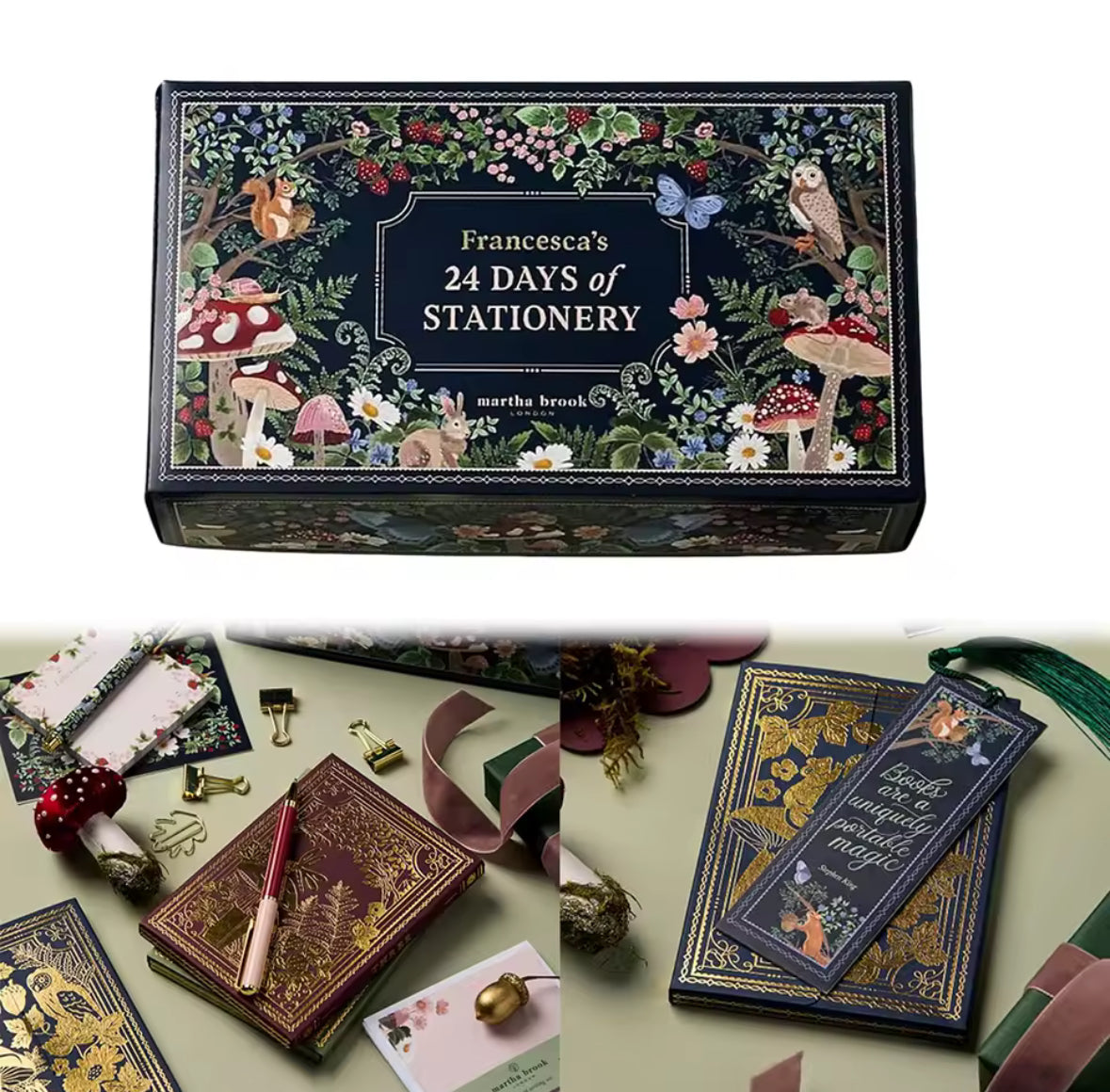 Bücherwurm Schreibutensilien Adventskalender