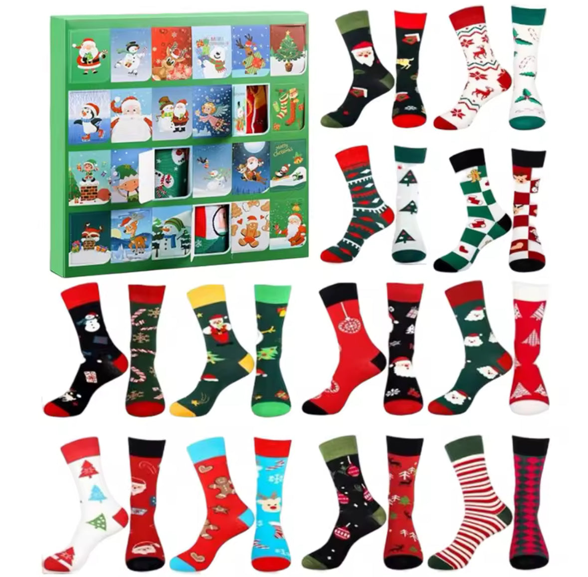 Lustiger Weihnachts Socken Adventskalender