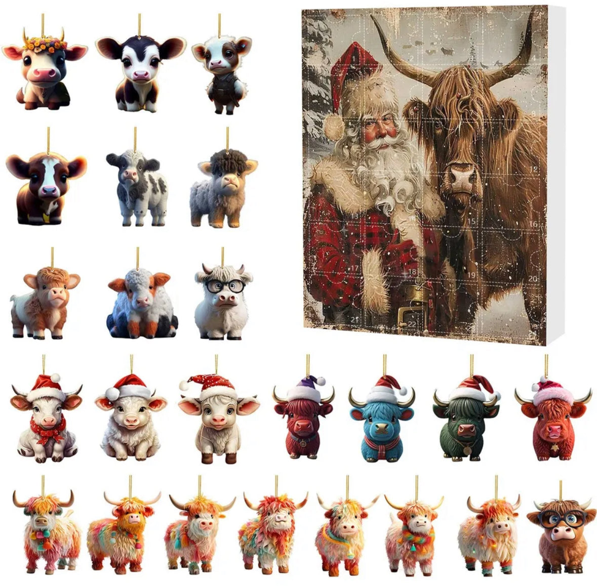 Tierischer Ornament Anhänger Adventskalender