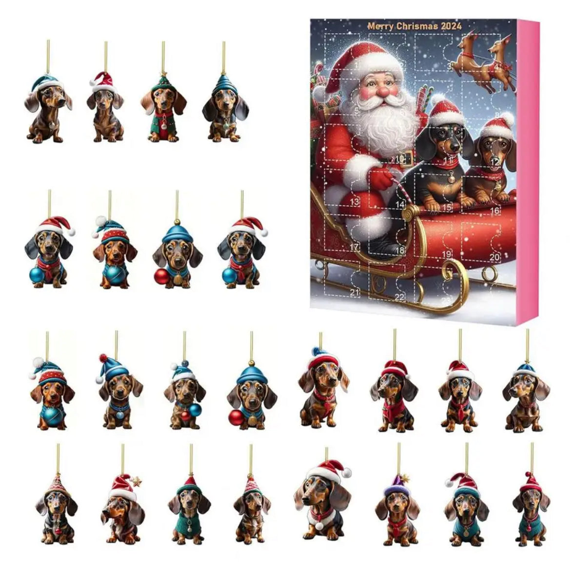 Tierischer Ornament Anhänger Adventskalender