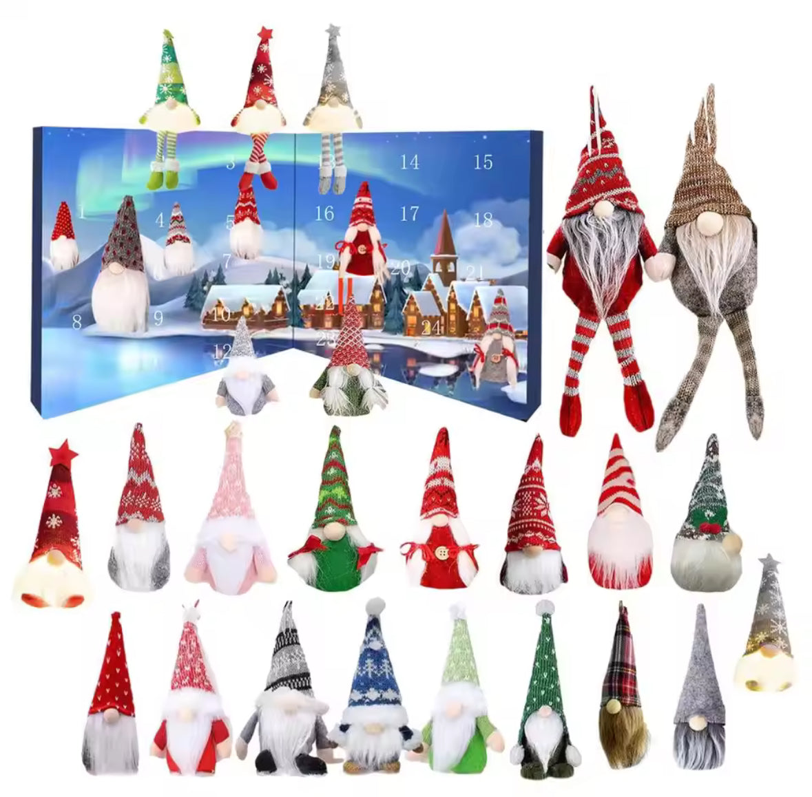 Wichtel Gnom Figuren Adventskalender