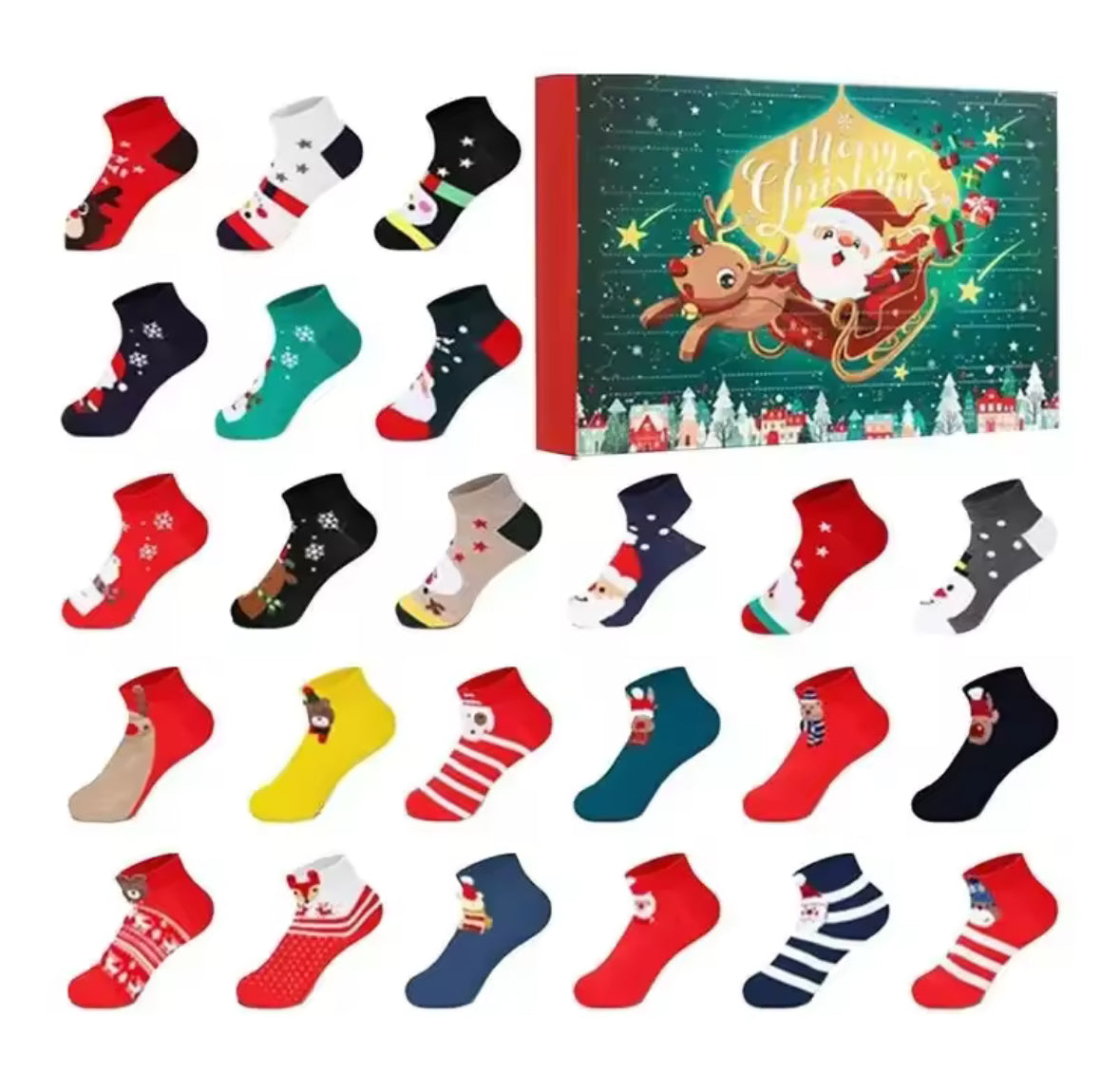 Lustiger Weihnachts Socken Adventskalender