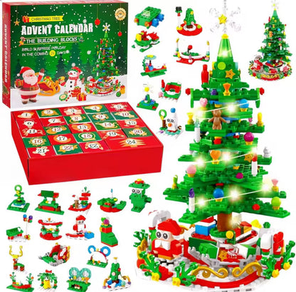 XXL 2 in 1 LED Weihnachts Baustein Spass Adventskalender
