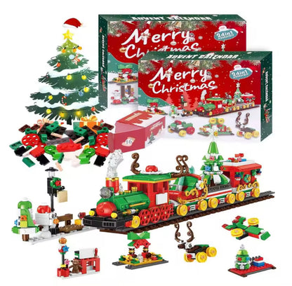 XXL 2 in 1 LED Weihnachts Baustein Spass Adventskalender