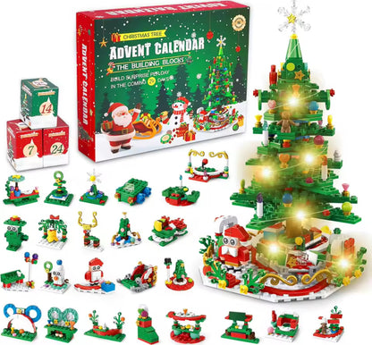 XXL 2 in 1 LED Weihnachts Baustein Spass Adventskalender